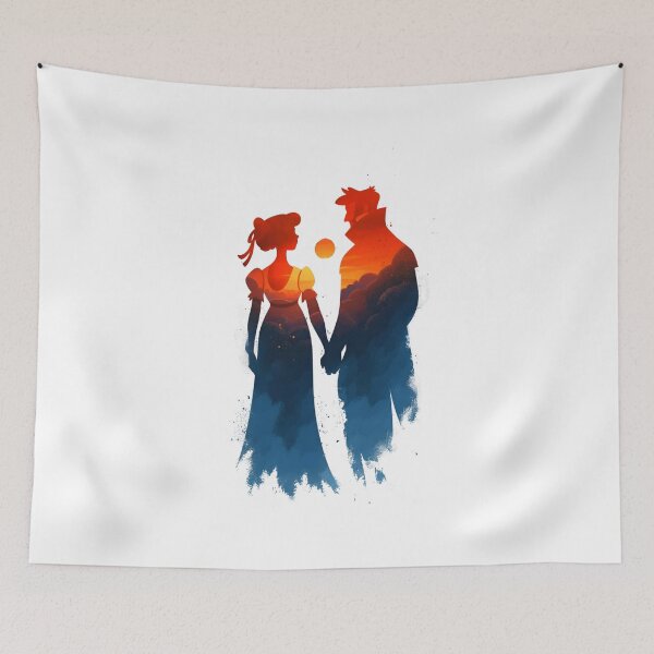 Item preview, Day and Night Silhouette Pride and Prejudice Romance designed and sold by Fenay Designs.