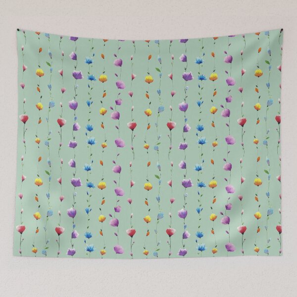 Item preview, Floral LINE Patten Green background designed and sold by VitSArt.