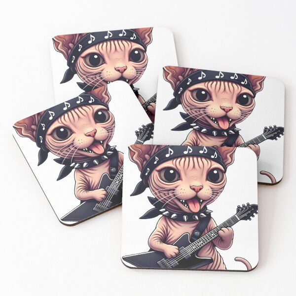 Item preview, Cornish Rex Rock Metal Guitar Player - Gift for Music Cat Lovers designed and sold by Dazzio Designs.