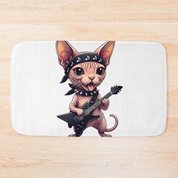 Item preview, Cornish Rex Rock Metal Guitar Player - Gift for Music Cat Lovers designed and sold by Dazzio Designs.