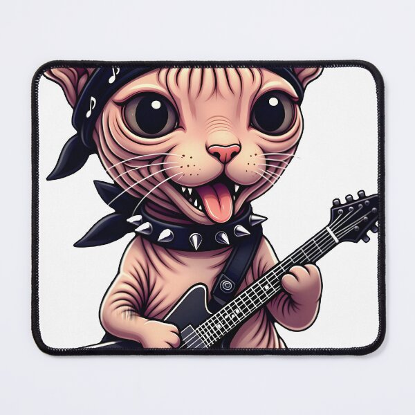 Item preview, Cornish Rex Rock Metal Guitar Player - Gift for Music Cat Lovers designed and sold by Dazzio Designs.