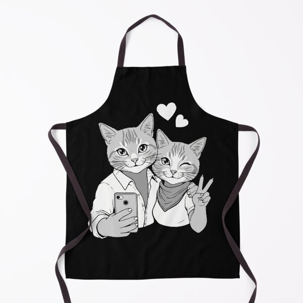 Item preview, Cute Cat Couple Selfie with Hearts designed and sold by Junglenimals.