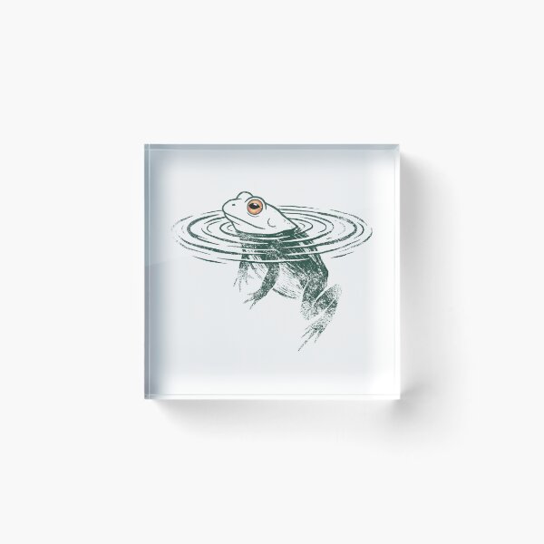 Item preview, Textured Impressionist Frog Art - Unique Stippled Pond Life Design designed and sold by ArthousePromos.