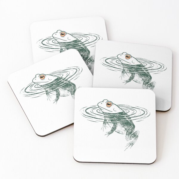 Item preview, Textured Impressionist Frog Art - Unique Stippled Pond Life Design designed and sold by ArthousePromos.