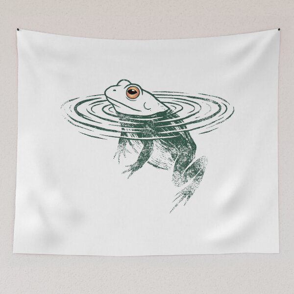 Item preview, Textured Impressionist Frog Art - Unique Stippled Pond Life Design designed and sold by ArthousePromos.