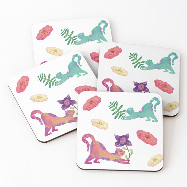 Item preview, Magic Garden Playful Cats and Flowers Illustration designed and sold by FaliushART.