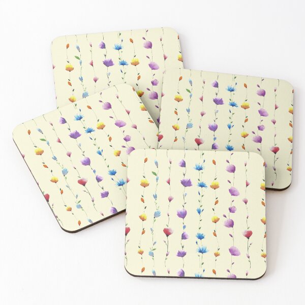Item preview, Floral LINE Patten Yellow background designed and sold by VitSArt.