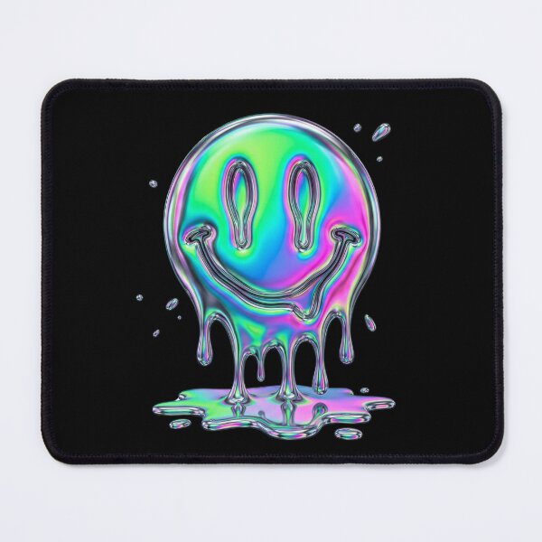 Item preview, Y2K Liquid Chrome Melting Smiley Face - Acid Graphic designed and sold by GeekGuysShop.