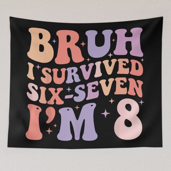 Item preview, Bruh I Survived Six Seven I'm 8 Funny Retro 8th Birthday designed and sold by KrystinaGiGi.