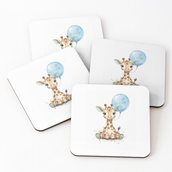 Item preview, Cute Watercolor Baby Giraffe It's A Boy designed and sold by M.Store.