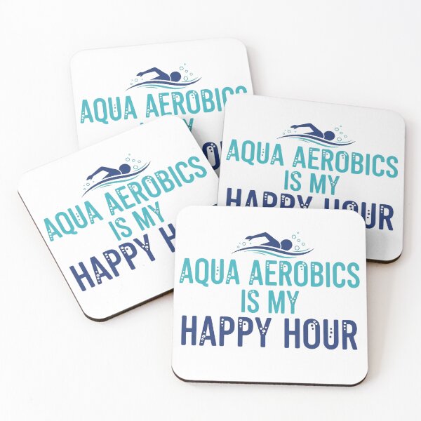 Item preview, Water Aqua Aerobics Is My Happy Hour Pool Funny words designed and sold by SkeletonsDanger.