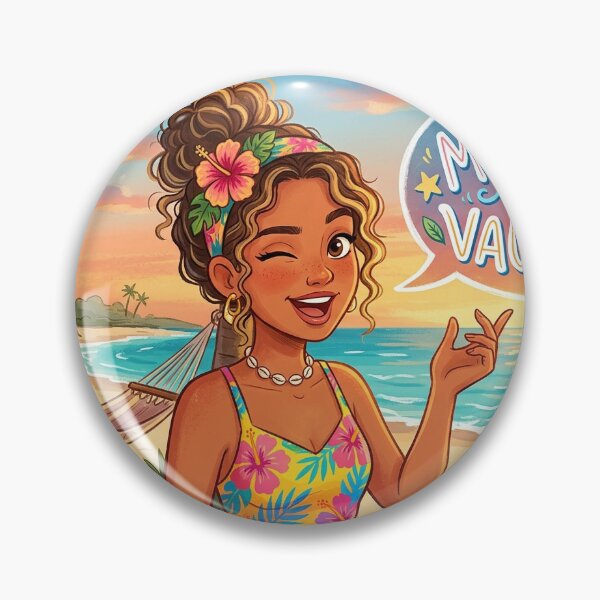 Item preview, Mentally on Vacation – Cute Winking Girl Aesthetic Meme designed and sold by Sticker shop 007.
