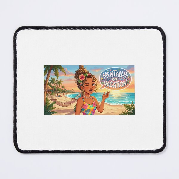 Item preview, Mentally on Vacation – Cute Winking Girl Aesthetic Meme designed and sold by Sticker shop 007.