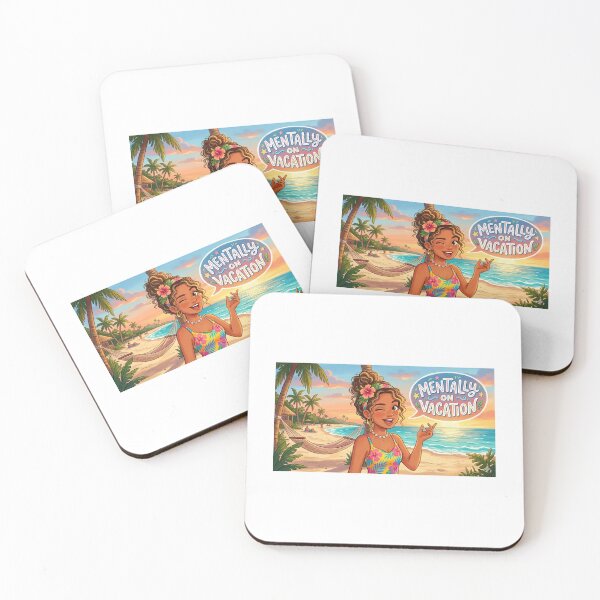 Item preview, Mentally on Vacation – Cute Winking Girl Aesthetic Meme designed and sold by Sticker shop 007.