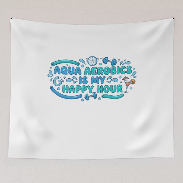 Item preview, Water Aqua Aerobics Is My Happy Hour Funny Saying designed and sold by SkeletonsDanger.