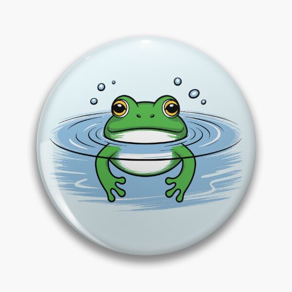 Item preview, Cute "Kawaii" Frog & Bubbles Design - Friendly Front-Facing Frog Art designed and sold by ArthousePromos.