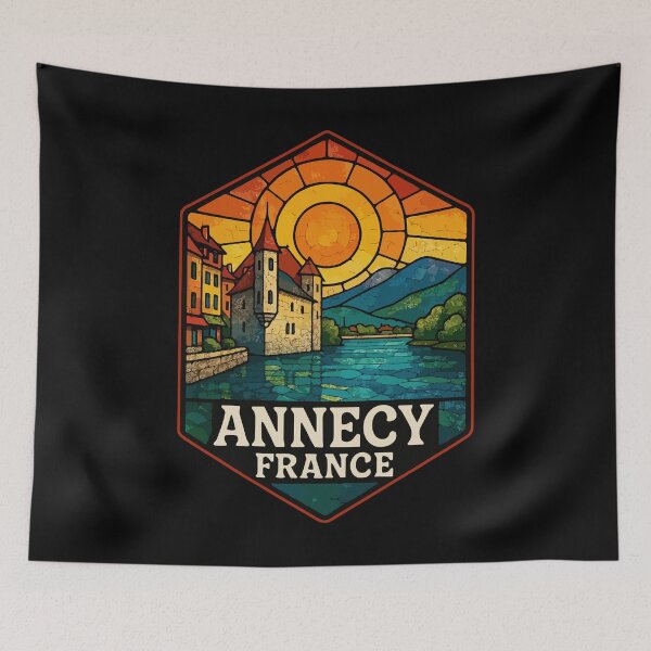 Item preview, Annecy France Europe Stained Glass Travel designed and sold by TomFrontierArt.