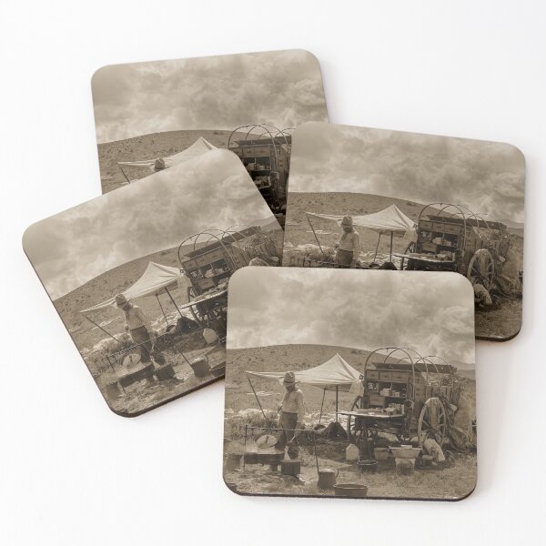 Item preview, Vintage Texas Cowboy Camp 1907 Sepia Western Photograph designed and sold by TheSoulOfArt.