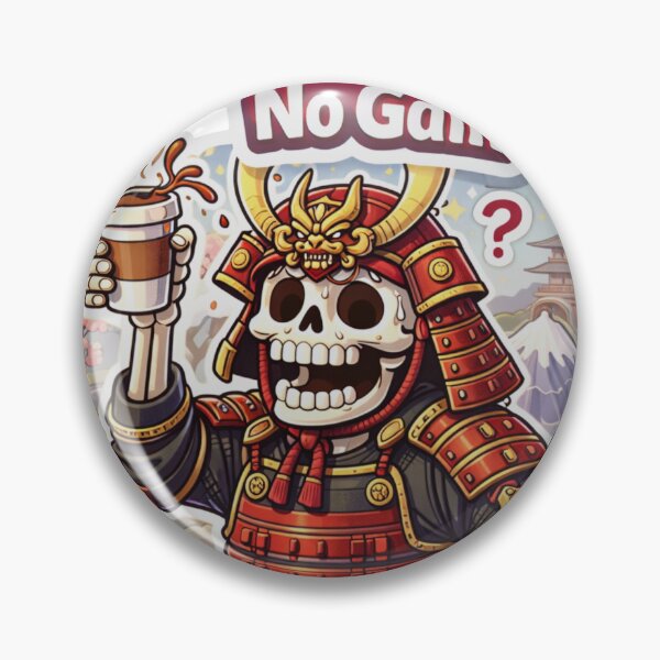 Item preview, Funny Samurai Skeleton Coffee Sticker designed and sold by MiteiArt.