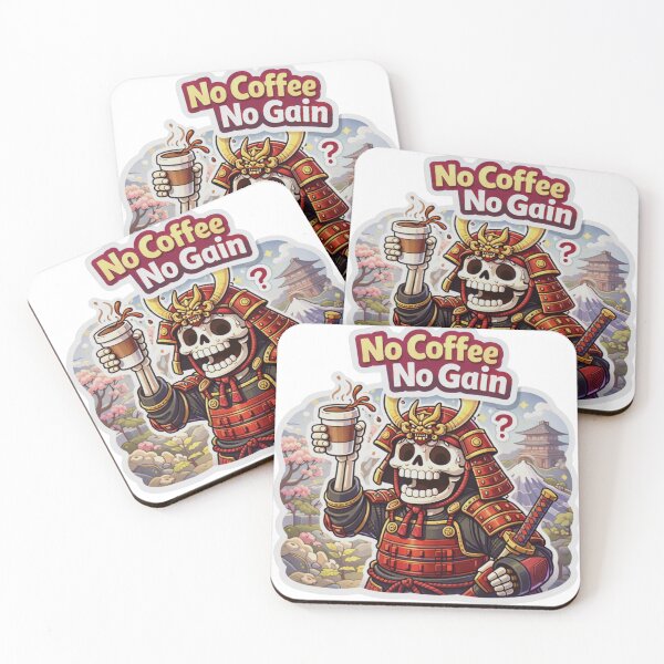 Item preview, Funny Samurai Skeleton Coffee Sticker designed and sold by MiteiArt.