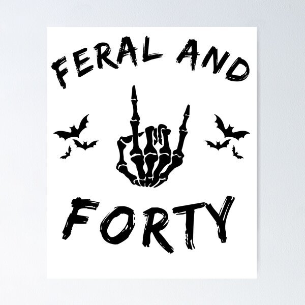 Item preview, Feral and Forty Skeleton Hand Rock Roll 40th designed and sold by snowry.