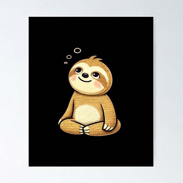Item preview, Cute Dreamy Sloth – Kawaii Calm Aesthetic Sloth Design designed and sold by ColorSplash123.