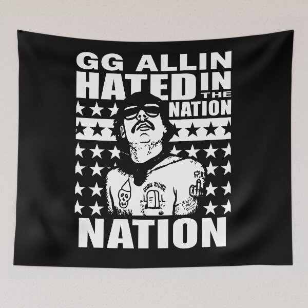 Item preview, GG Allin Hated In The Nation Black White Punk Poster designed and sold by Cat-butt-shirts.