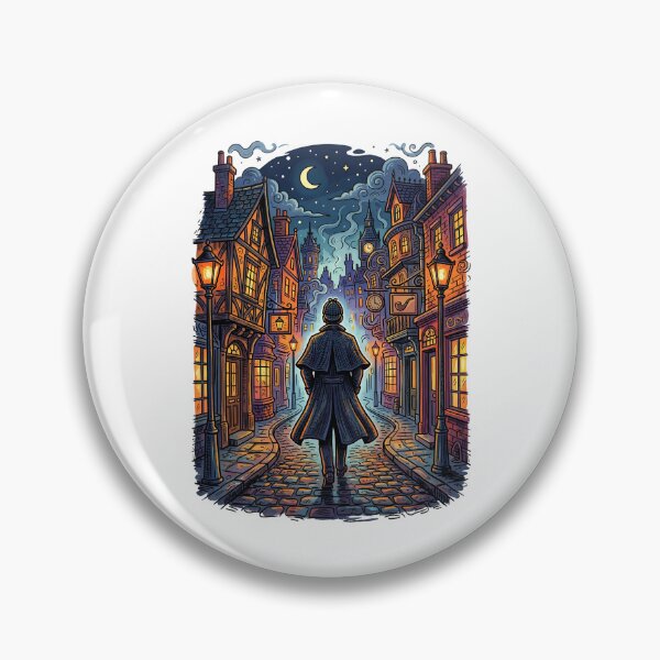 Item preview, Colorful London Night Sherlock Holmes Detective Mystery Art designed and sold by Fenay Designs.
