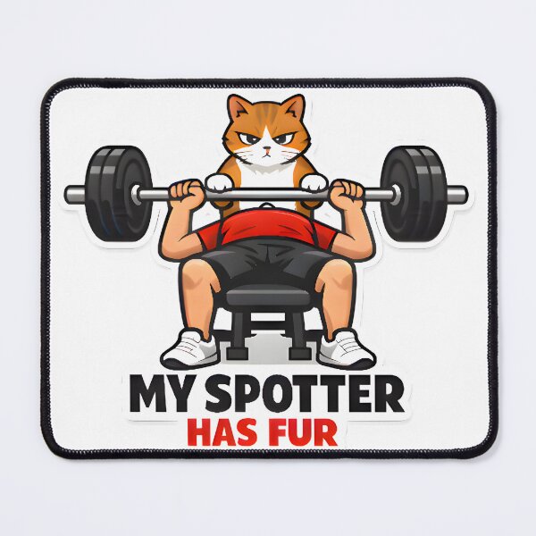Item preview, My Spotter Has Fur Funny Cat Gym Shirt | Veterinary Fitness Humor Design designed and sold by Bettybee00.