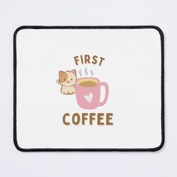Item preview, First Coffee Then Cats – Cute Cat Coffee Lover Funny Design designed and sold by gluxdesing.