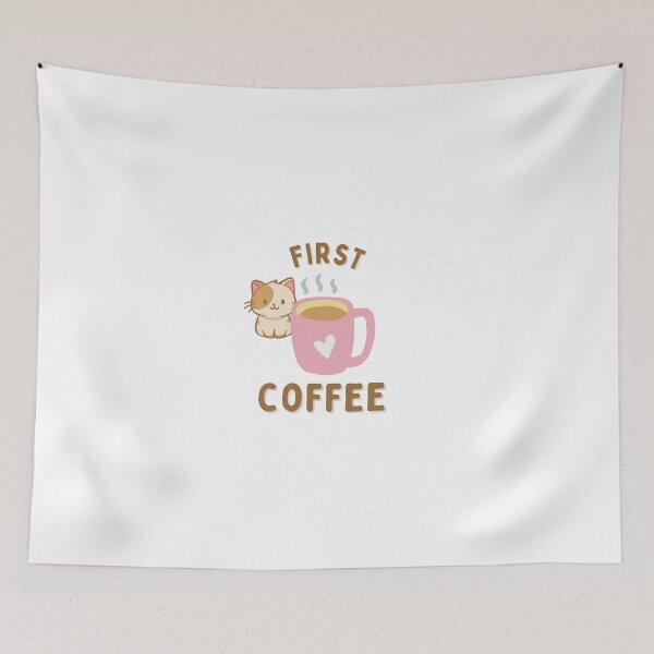 Item preview, First Coffee Then Cats – Cute Cat Coffee Lover Funny Design designed and sold by gluxdesing.