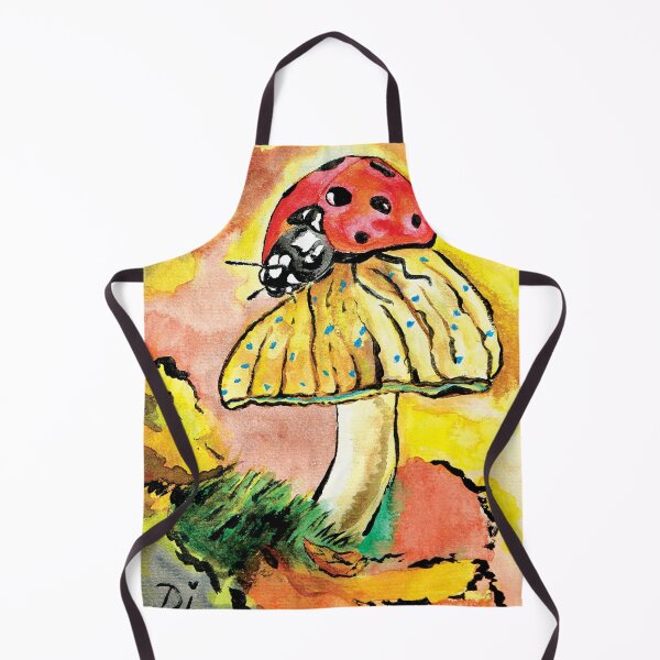 Item preview, Aesthetic watercolor drawing of a ladybug on an autumn mushroom designed and sold by Dilyana Rumenova - Shantabella.