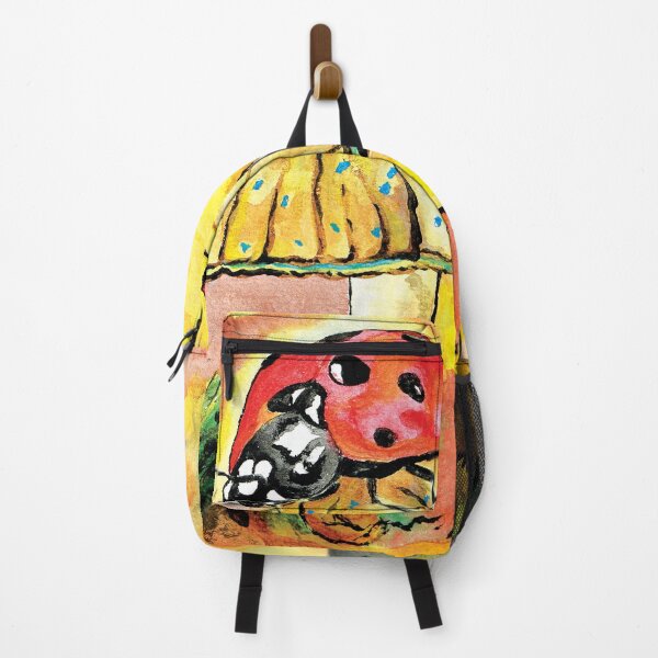 Item preview, Aesthetic watercolor drawing of a ladybug on an autumn mushroom designed and sold by Dilyana Rumenova - Shantabella.
