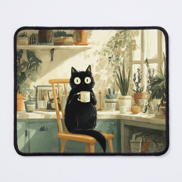 Item preview, Black Cat Morning Coffee designed and sold by Erika Kaisersot.