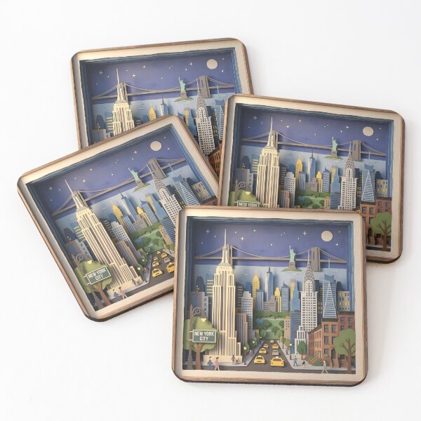 Item preview, New York City Layered Paper Art Diorama 1 designed and sold by TackyTime.