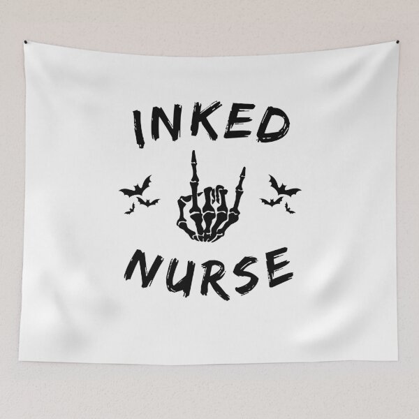Item preview, Inked Nurse Skeleton Hand Bats Halloween designed and sold by snowry.