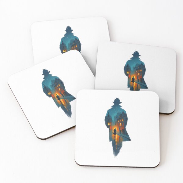 Item preview, Double Exposure Silhouette Sherlock Holmes London Mystery designed and sold by Fenay Designs.