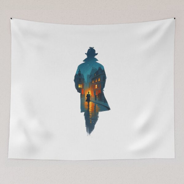 Item preview, Double Exposure Silhouette Sherlock Holmes London Mystery designed and sold by Fenay Designs.
