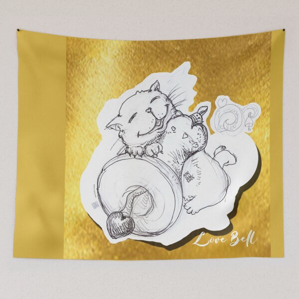 Item preview, Cat With Heart Bell Clapper (Original Drawing by ACCI) designed and sold by VanyssaGraphics.