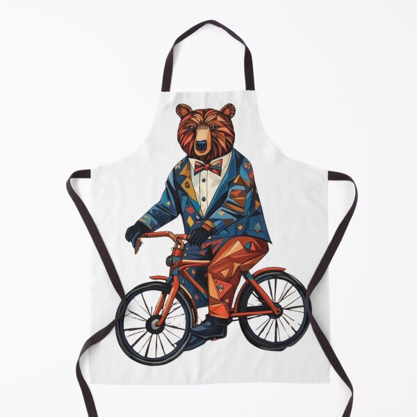 Item preview, Cubist Bear Riding Bicycle – Abstract Geometric Animal Art designed and sold by Sixième Studio.