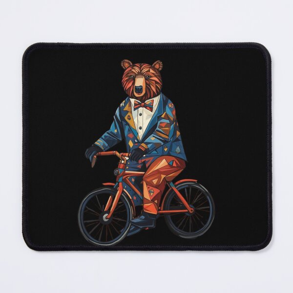 Item preview, Cubist Bear Riding Bicycle – Abstract Geometric Animal Art designed and sold by Sixième Studio.