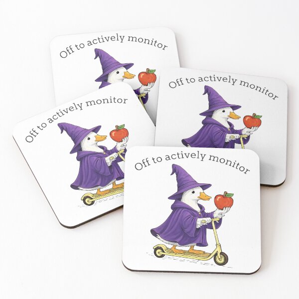 Item preview, Off to Actively Monitor Funny Duck Witch Cute Nerd Humor Goose Meme designed and sold by Kladhadredo.