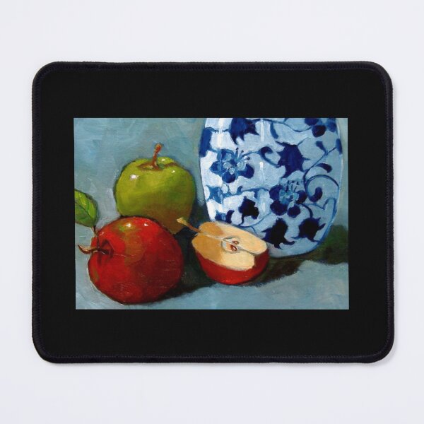 Item preview, Delft Blue Vase and Apples, Still Life designed and sold by JoyfulWhimsy.