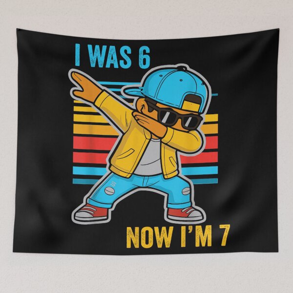 Item preview, I Was 6 Now I Am 7 Dabbing Boy 7th Birthday designed and sold by ObukiLantara.