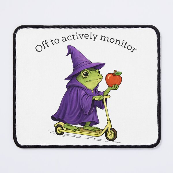Item preview, Off to Actively Monitor Funny frog Witch Cute Nerd Humor frog Meme designed and sold by Kladhadredo.