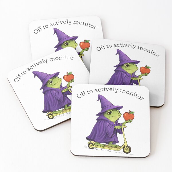 Item preview, Off to Actively Monitor Funny frog Witch Cute Nerd Humor frog Meme designed and sold by Kladhadredo.