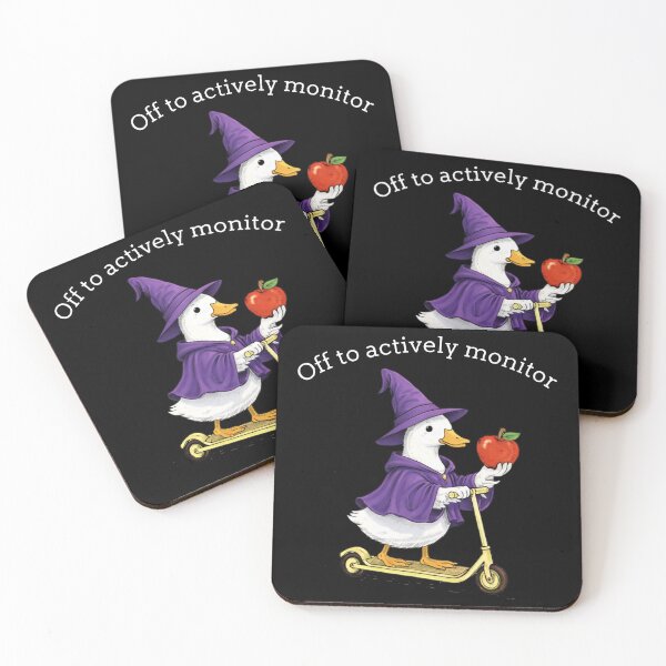 Item preview, Off to Actively Monitor Funny Goose Wizard  Cute Tech Humor Monitoring Meme designed and sold by Kladhadredo.