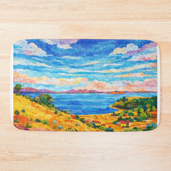 Item preview, Sun Island, Titicaca Lake, Blue Lake Panorama, Mixed Media Digital Collage designed and sold by SWSandraWechner.