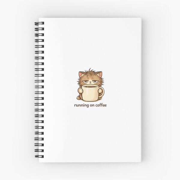 Item preview, Running On Coffee Cat Sticker – Cute Tired Coffee Lover Design designed and sold by TheHamanars.