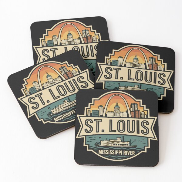 Item preview, Retro Sunset St. Louis Missouri Vintage Travel Badge designed and sold by Imaginationbeyond.